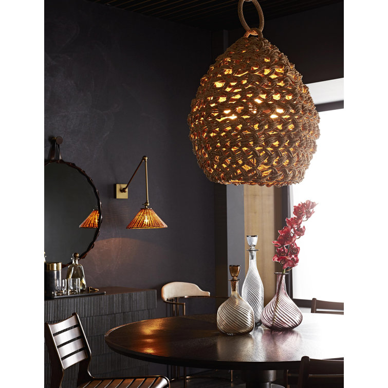 Black Coconut Bead 44" Incandescent Pendant Light