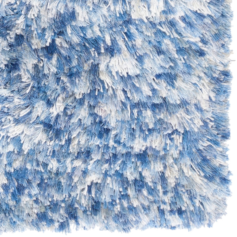 Luxurious Hand-Woven Blue Shag Rug, 7 ft 9 in x 10 ft 6 in