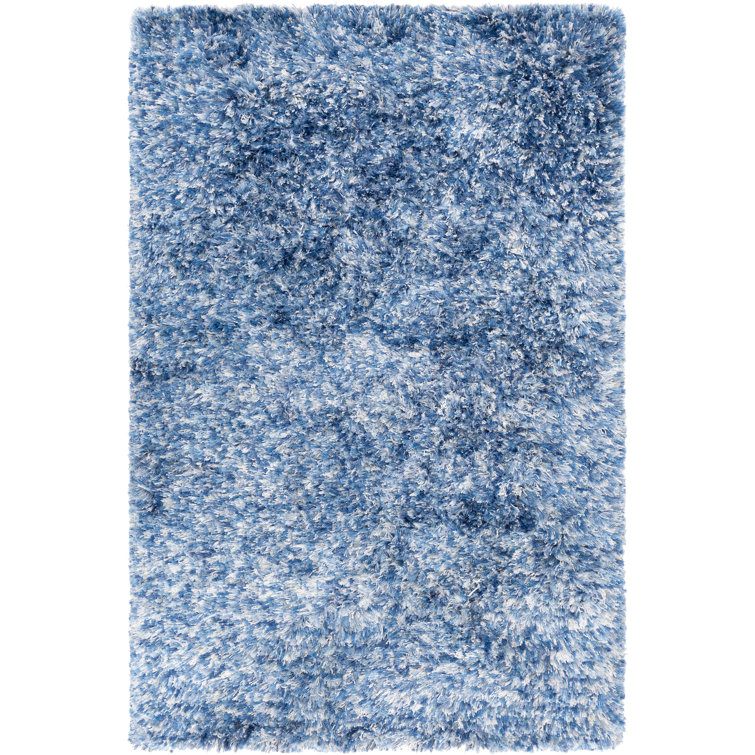 Luxurious Hand-Woven Blue Shag Rug, 7 ft 9 in x 10 ft 6 in