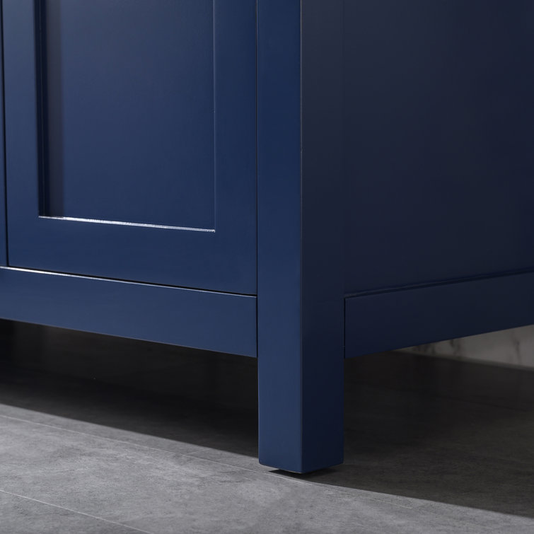 Navy Blue 48'' Single Bathroom Vanity with Carrara White Top