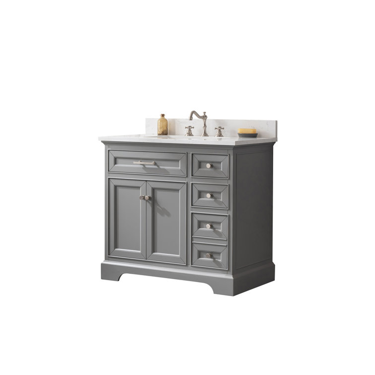 Thompson 36'' Gray Freestanding Bathroom Vanity with Ceramic Sink
