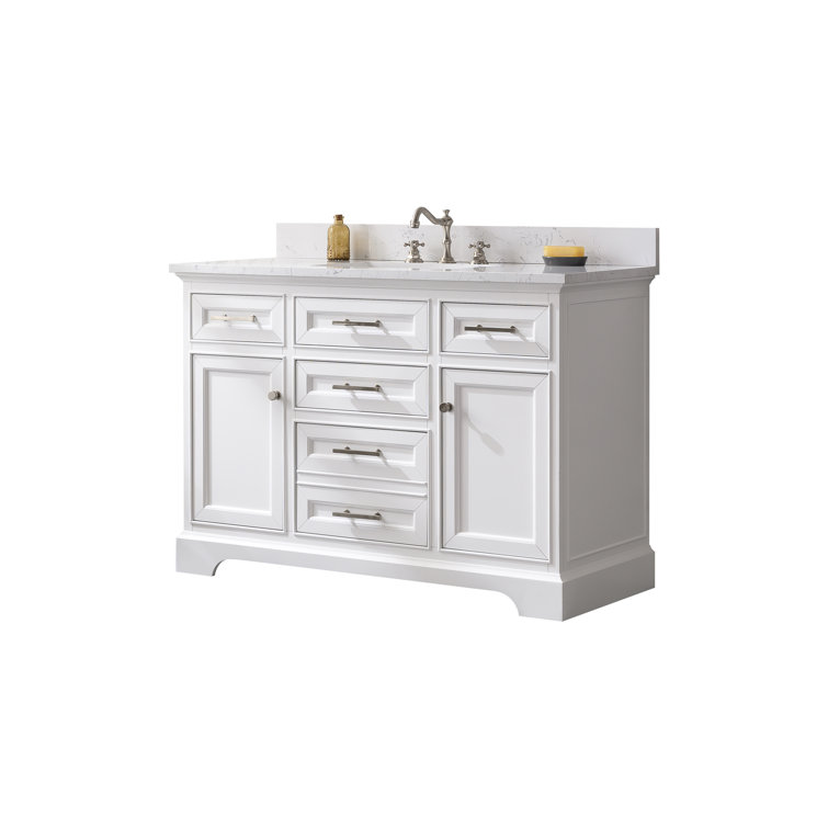 Thompson 48" White Solid Wood and MDF Single Vanity