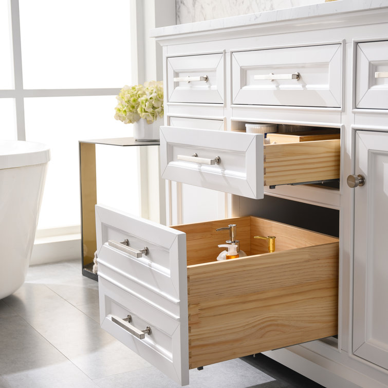 Thompson 48" White Solid Wood and MDF Single Vanity