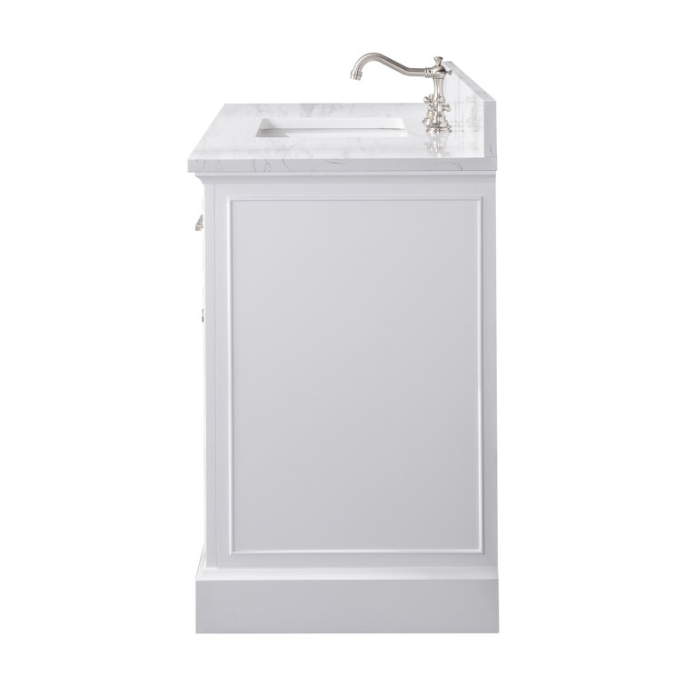 Thompson 48" White Solid Wood and MDF Single Vanity