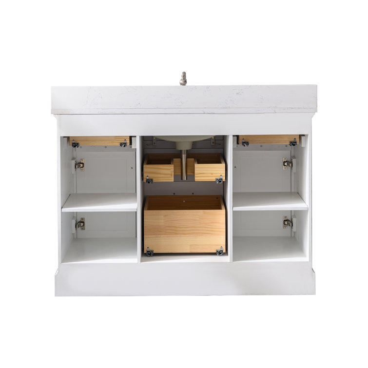 Thompson 48" White Solid Wood and MDF Single Vanity