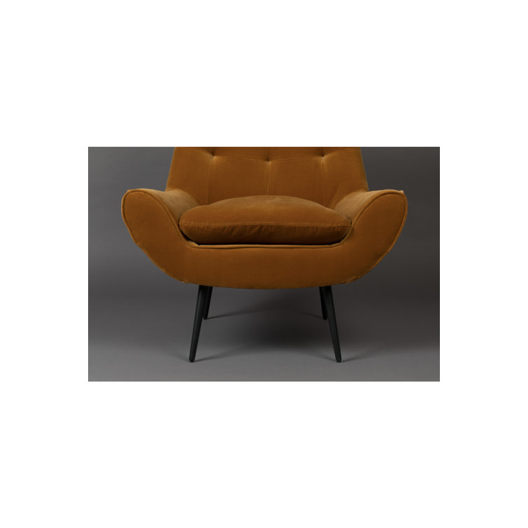 Amber Tufted Back Solid Wood Eucalyptus Lounge Chair