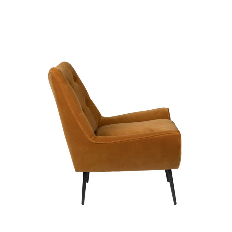 Amber Tufted Back Solid Wood Eucalyptus Lounge Chair