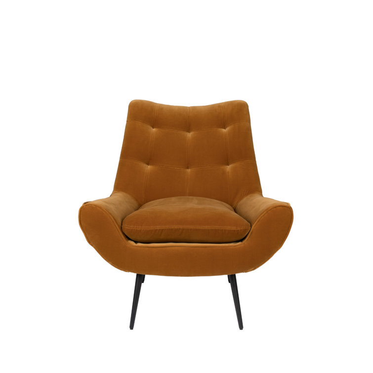 Amber Tufted Back Solid Wood Eucalyptus Lounge Chair