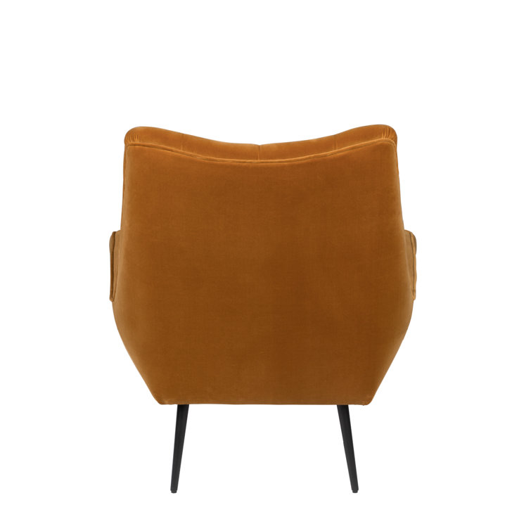 Amber Tufted Back Solid Wood Eucalyptus Lounge Chair