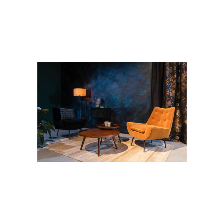 Amber Tufted Back Solid Wood Eucalyptus Lounge Chair