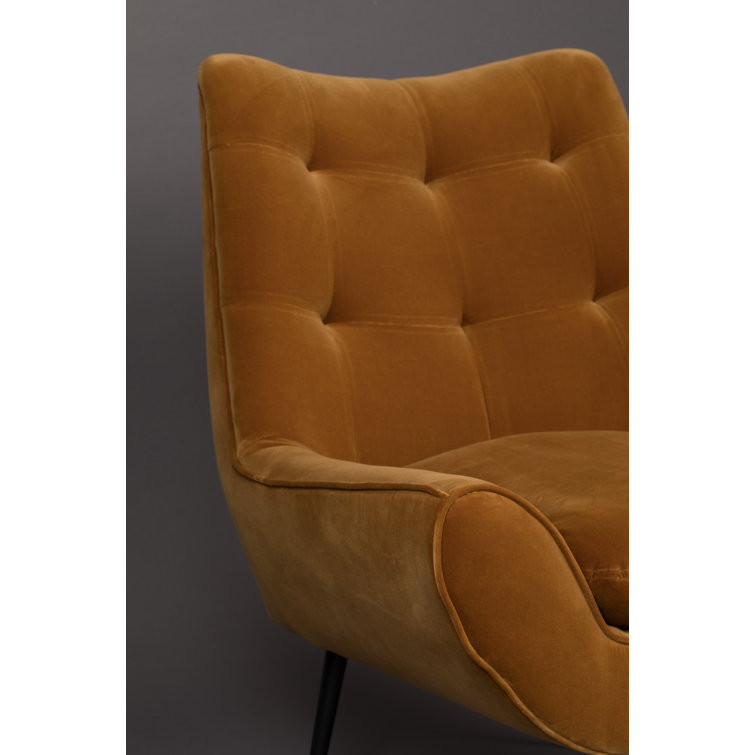 Amber Tufted Back Solid Wood Eucalyptus Lounge Chair