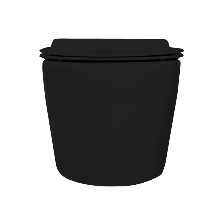 Dakota Black Wall-Hung Toilet with Soft-Close Seat