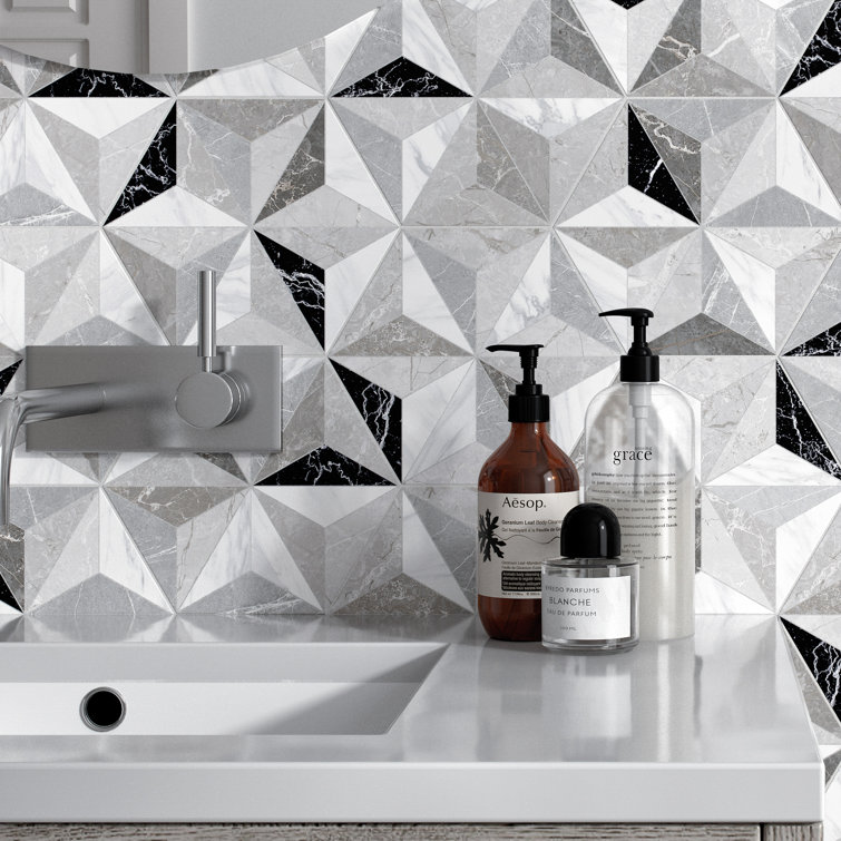 Iris Hexagon Gray and White Porcelain Tile