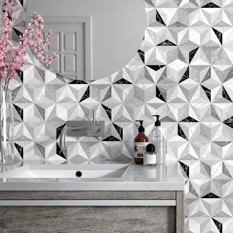 Iris Hexagon Gray and White Porcelain Tile
