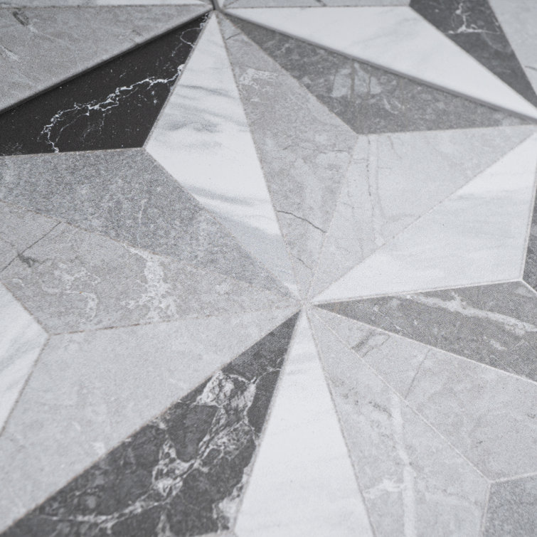 Iris Hexagon Gray and White Porcelain Tile