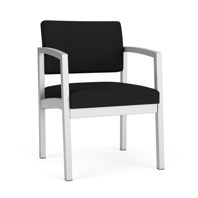 Lenox Black Fabric and Silver Steel Guest Chair