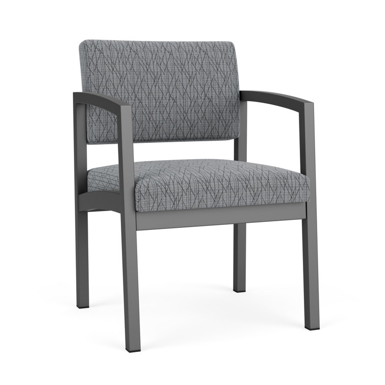 Lenox Charcoal and Adler Gray Flannel Metal Frame Guest Chair