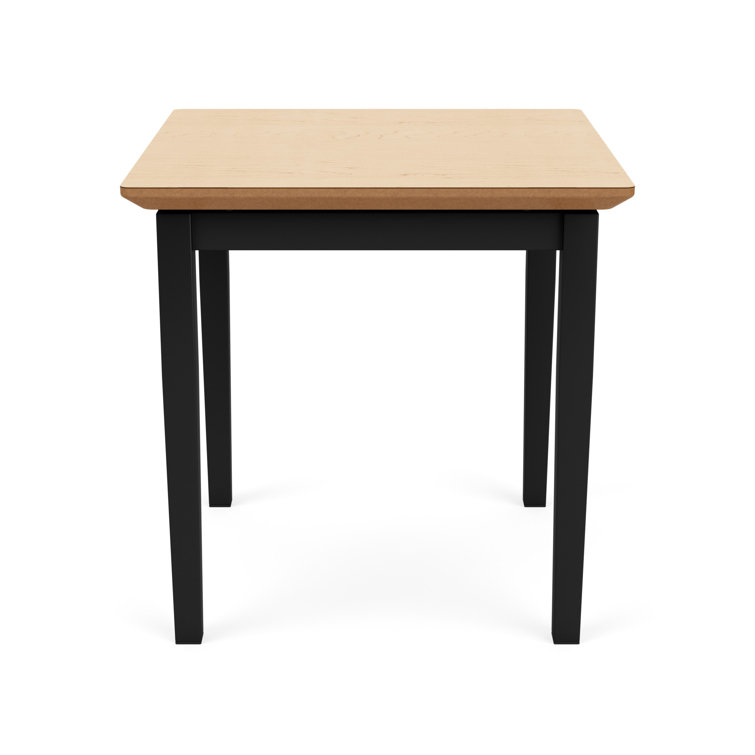 Lenox Black and Natural Maple Metal End Table
