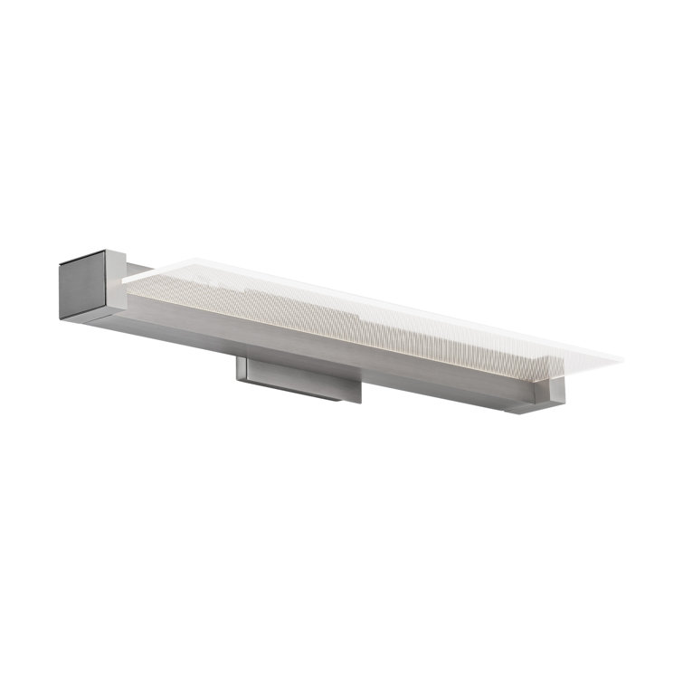 Spectre Brushed Nickel Slim LED Bath Bar with Frosted Acrylic Shade