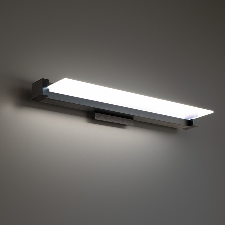 Spectre 20" Black Dimmable LED Vanity Light with Frosted Acrylic Shade