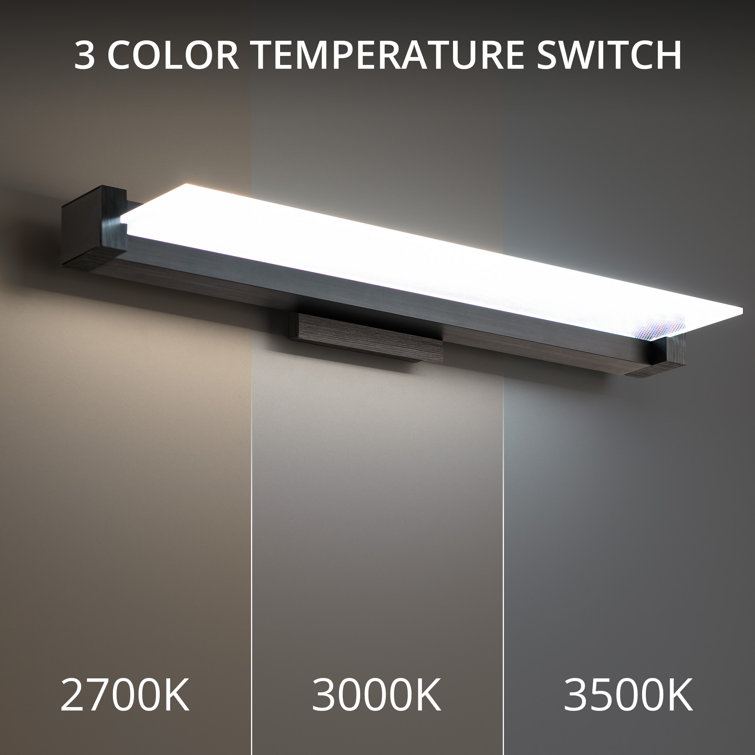 Spectre 20" Black Dimmable LED Vanity Light with Frosted Acrylic Shade