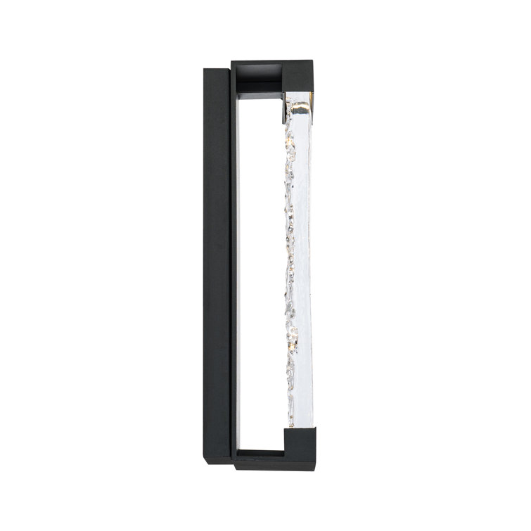 Fusion 14" Black Glass LED Outdoor Wall Light
