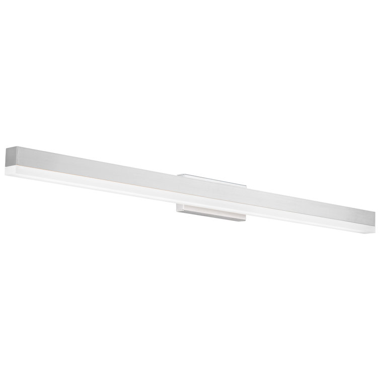 Brushed Aluminum Dimmable LED Bath Bar with Clear Glass