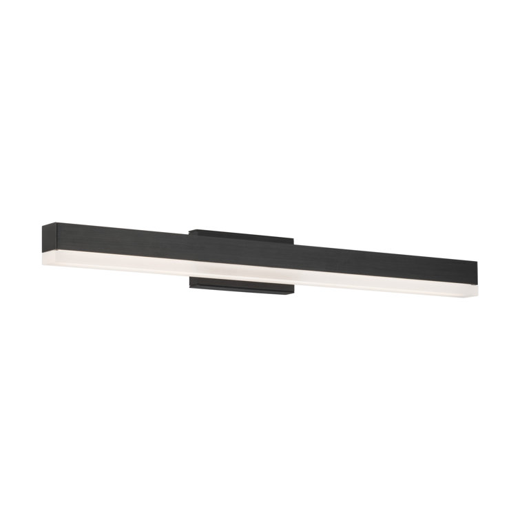 Black Dimmable LED Bath Bar with Clear Glass Shade