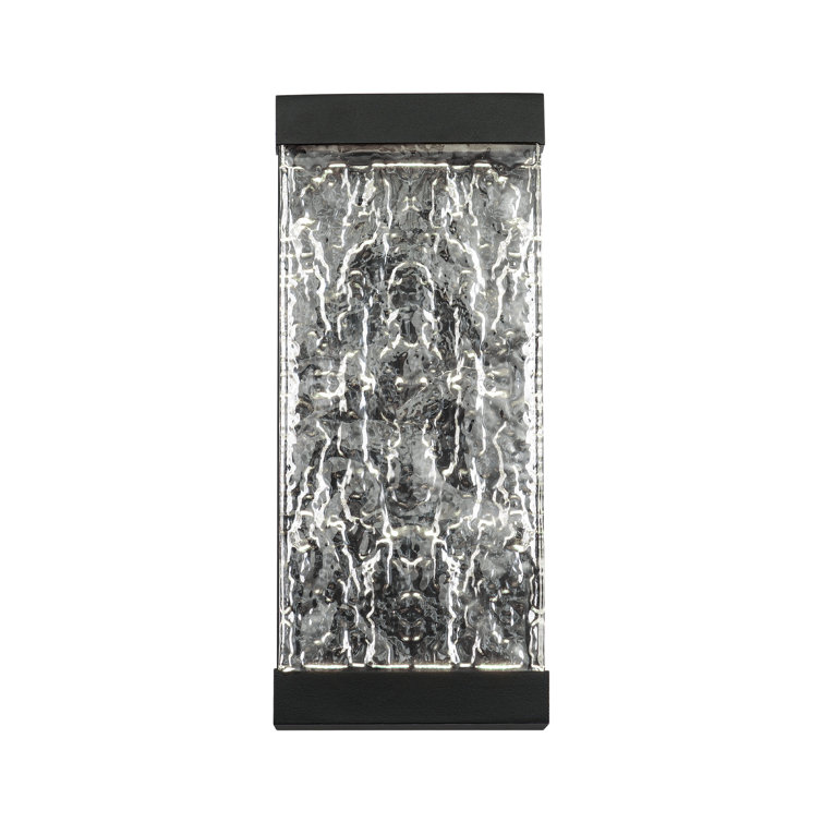 Fusion 14" Black Glass LED Outdoor Wall Light