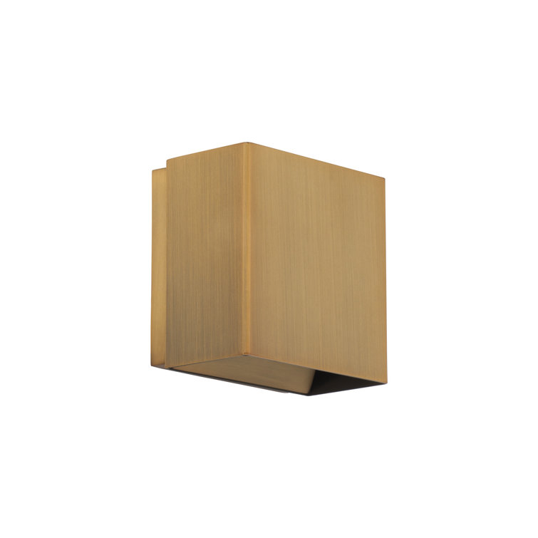 Boxi Aged Brass 5'' Dimmable LED Wall Sconce