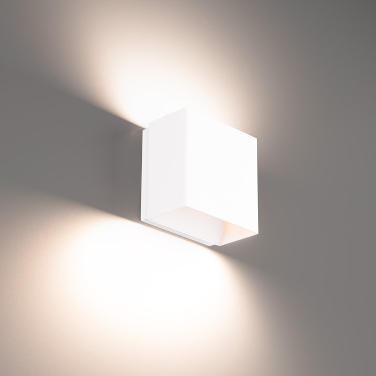 Modern Rectangular White LED Flush Mount Wall Sconce