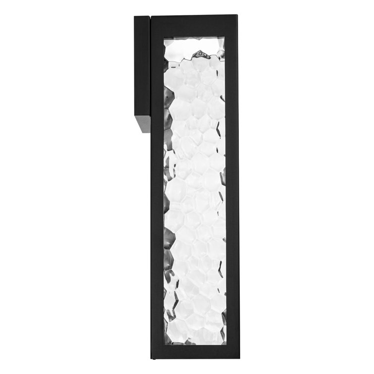 25" Black Aluminum LED Wall Light with Clear Glass Shade