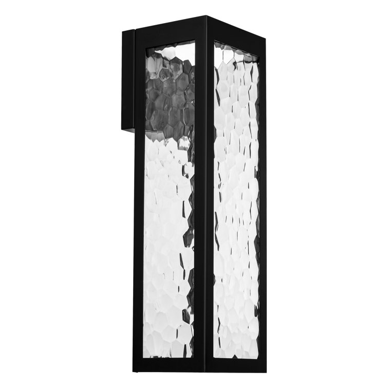 25" Black Aluminum LED Wall Light with Clear Glass Shade