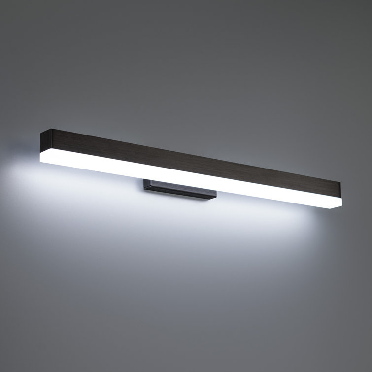 Black Dimmable LED Bath Bar with Clear Glass Shade