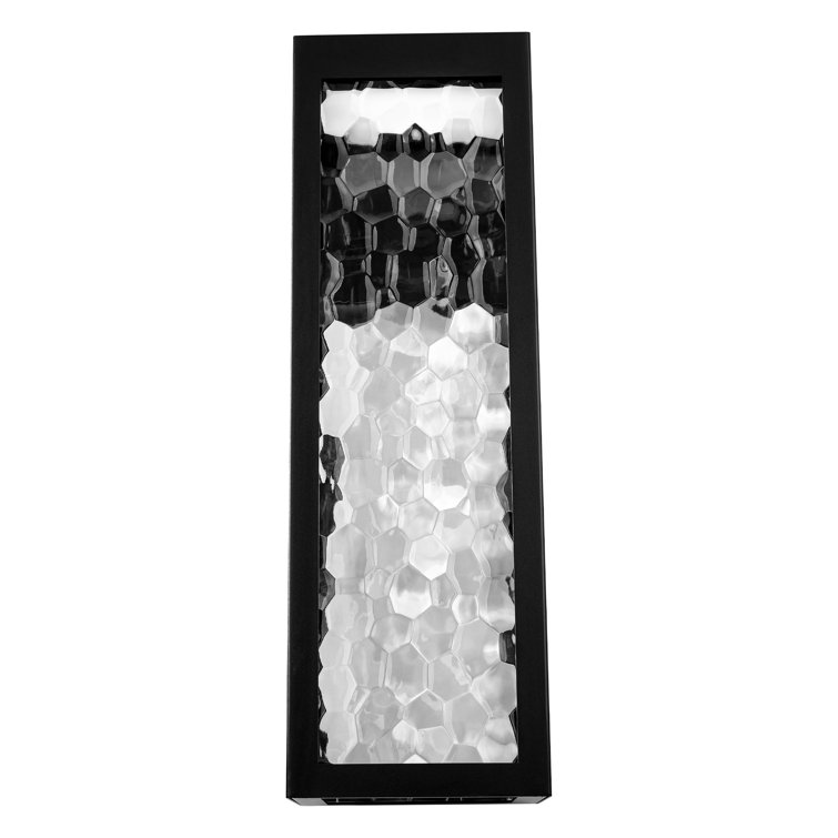 25" Black Aluminum LED Wall Light with Clear Glass Shade