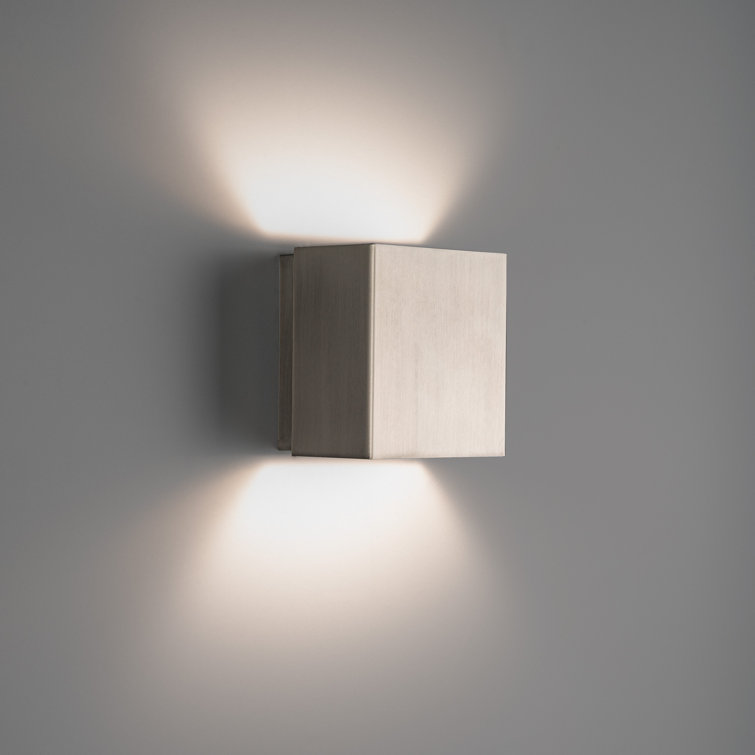 Elevate Brushed Nickel LED Rectangular Sconce - Dimmable, Direct Wired