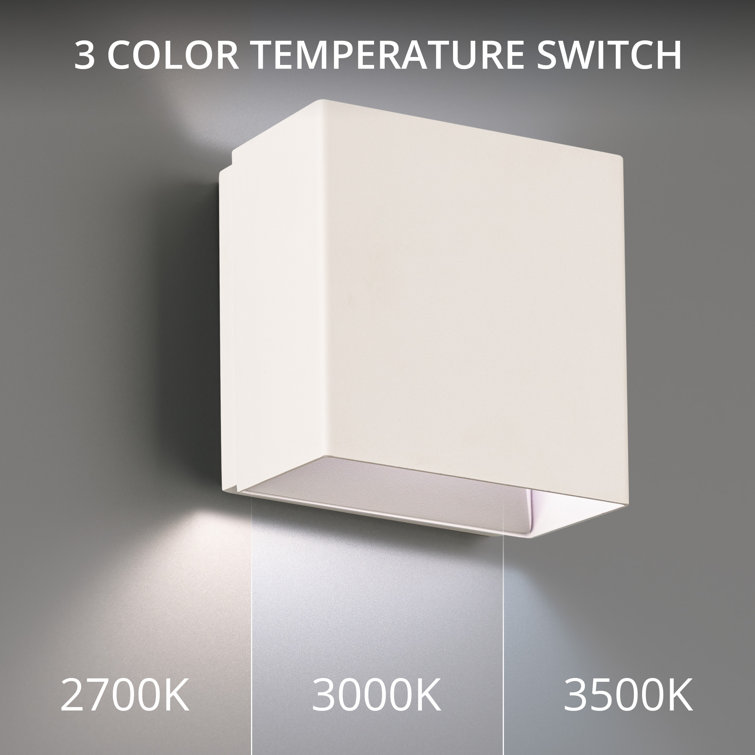 Modern Rectangular White LED Flush Mount Wall Sconce