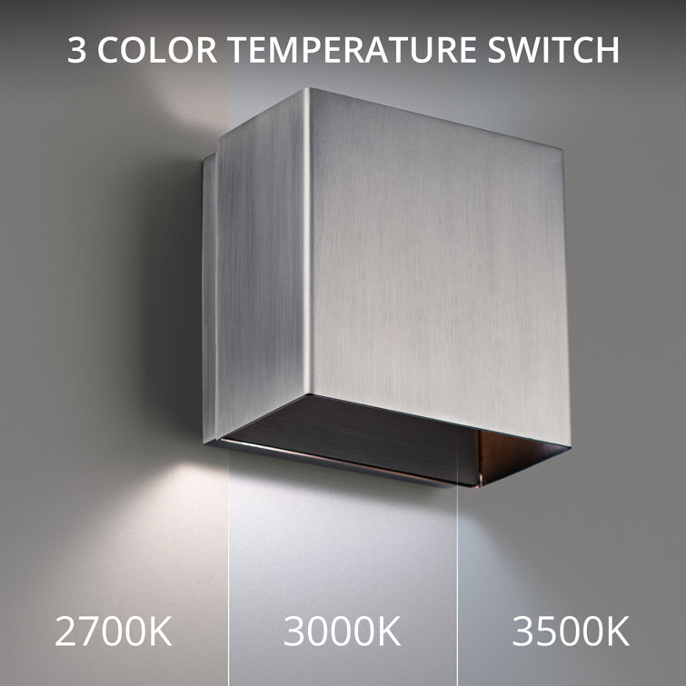Elevate Brushed Nickel LED Rectangular Sconce - Dimmable, Direct Wired
