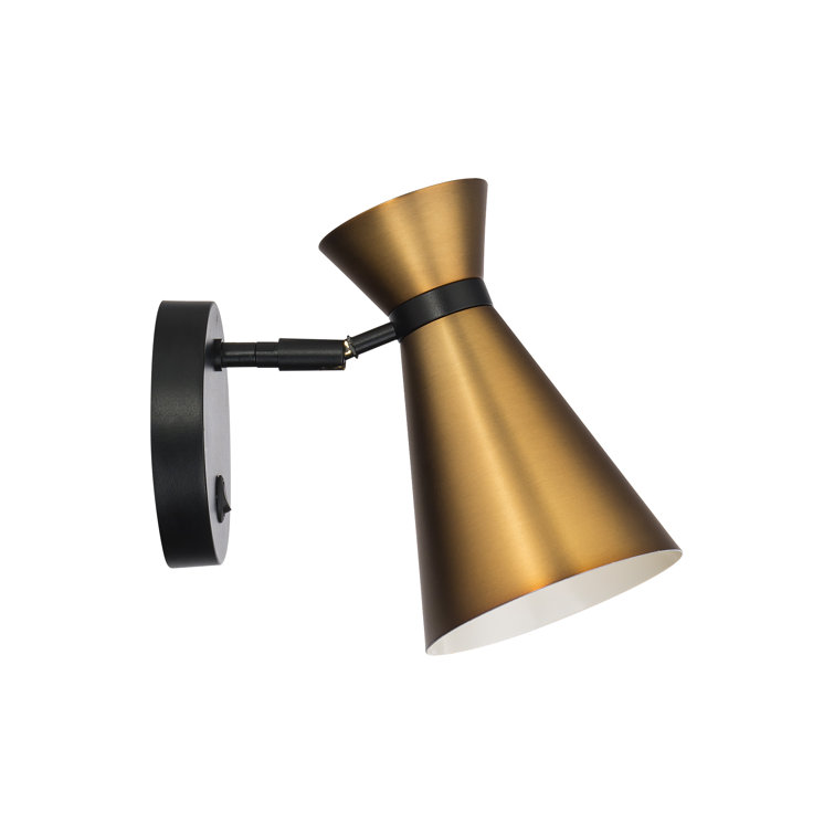 Retro Black Aged Brass LED Swing Arm Wall Sconce