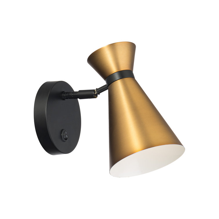 Retro Black Aged Brass LED Swing Arm Wall Sconce