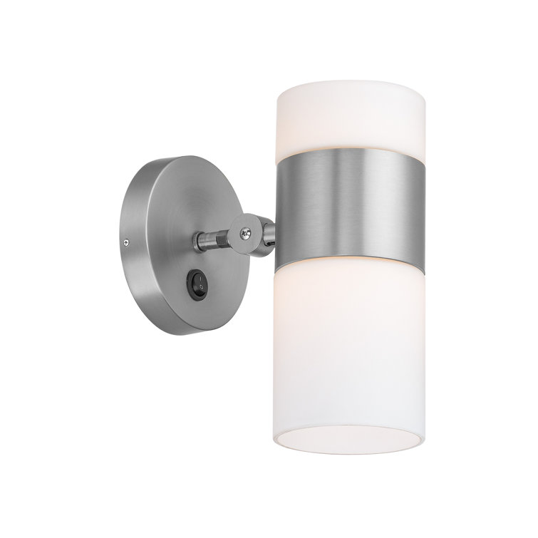 Brushed Nickel Opal Glass Dimmable LED Swing Arm Sconce