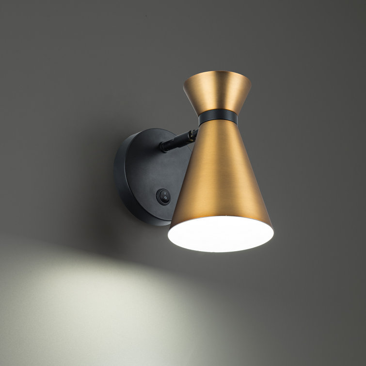 Retro Black Aged Brass LED Swing Arm Wall Sconce