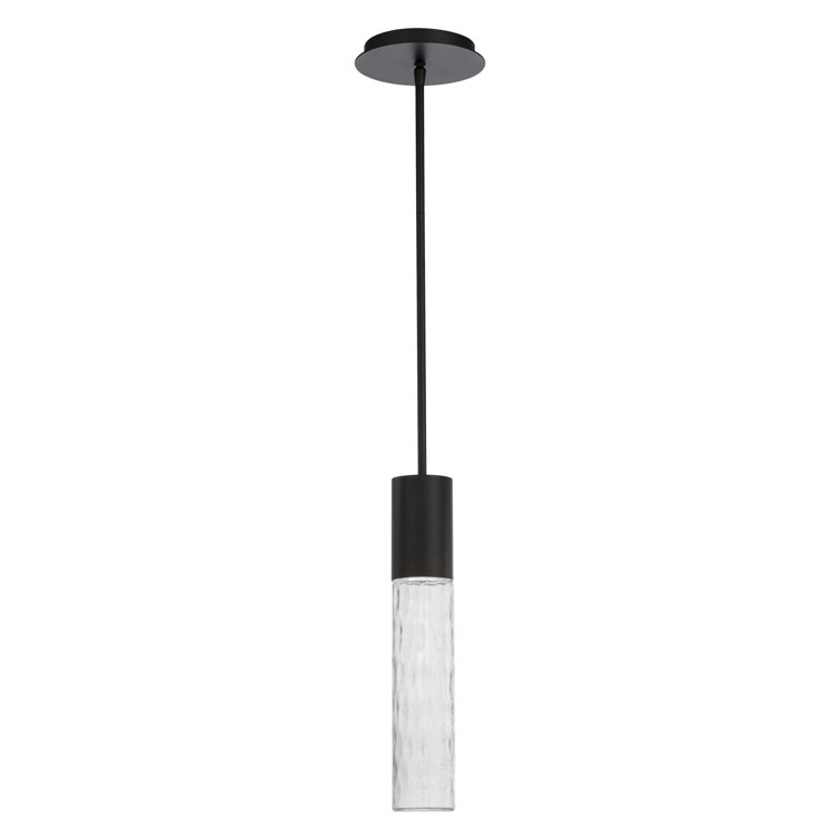 Matte Black 14" LED Glass Pendant for Indoor/Outdoor Use