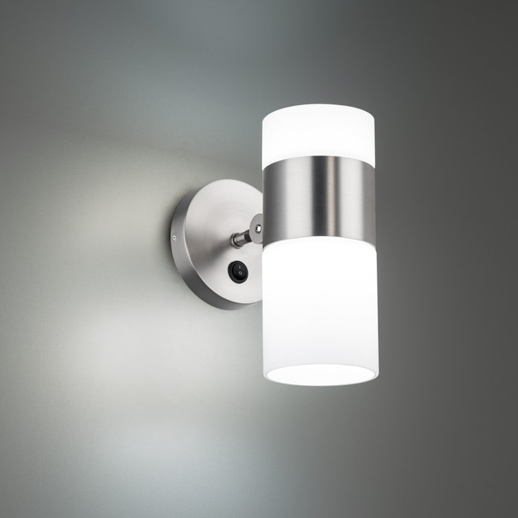 Brushed Nickel Opal Glass Dimmable LED Swing Arm Sconce