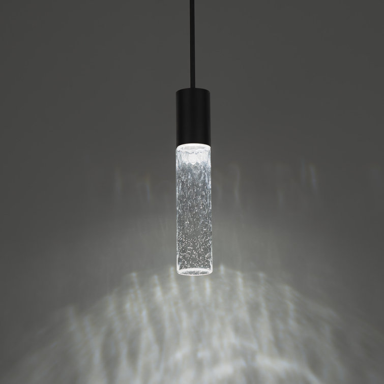 Matte Black 14" LED Glass Pendant for Indoor/Outdoor Use