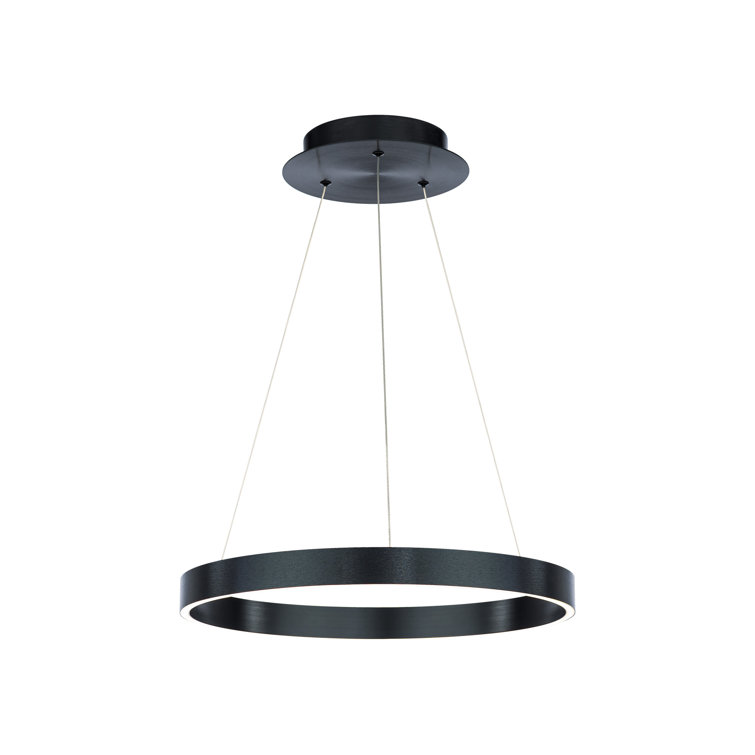 Sirius 18" Black Aluminum LED Pendant with Silicone Shade