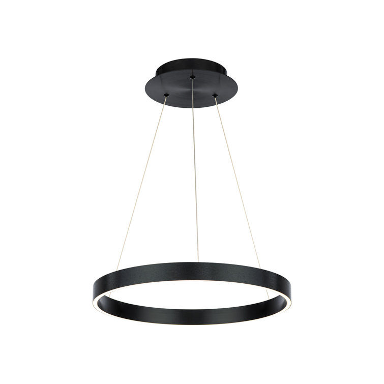 Sirius 18" Black Aluminum LED Pendant with Silicone Shade