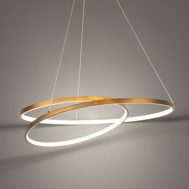 Aged Brass LED Indoor/Outdoor Pendant with White Silicone Shade