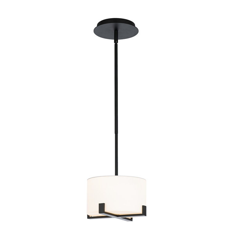 Laurel Mini 1-Light LED Black Outdoor/Indoor Pendant with Opal Glass