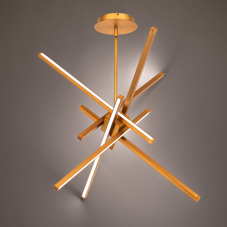 Aged Brass Elegance 39" LED Pendant with White Polycarbonate Shade
